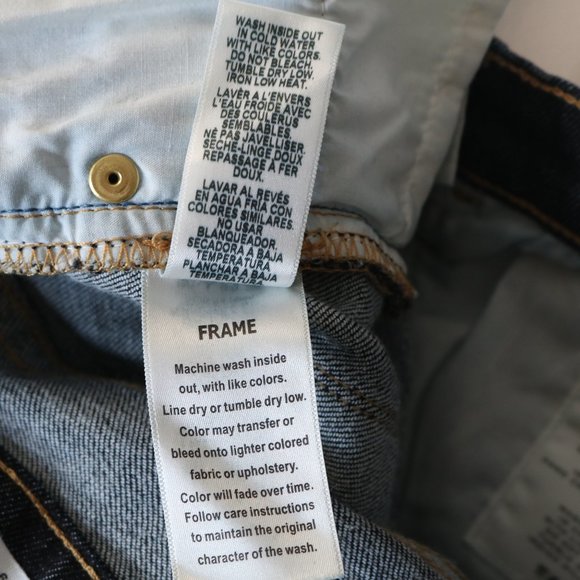 Frame Denim Ali High Rise Distressed Jeans Dark Wash Soft Stretchy - Picture 12 of 13